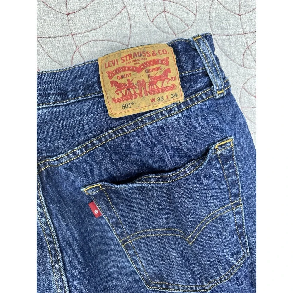 Levi's 501 XX Jeans Blue Wash Button Fly Straight / Men's 33x34